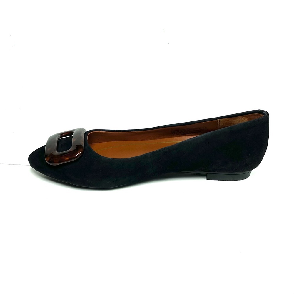 Vionic Womens Gem Amanda Ballet Flats Pointed Toe Buckle Black Suede Size 6 - Picture 4 of 10